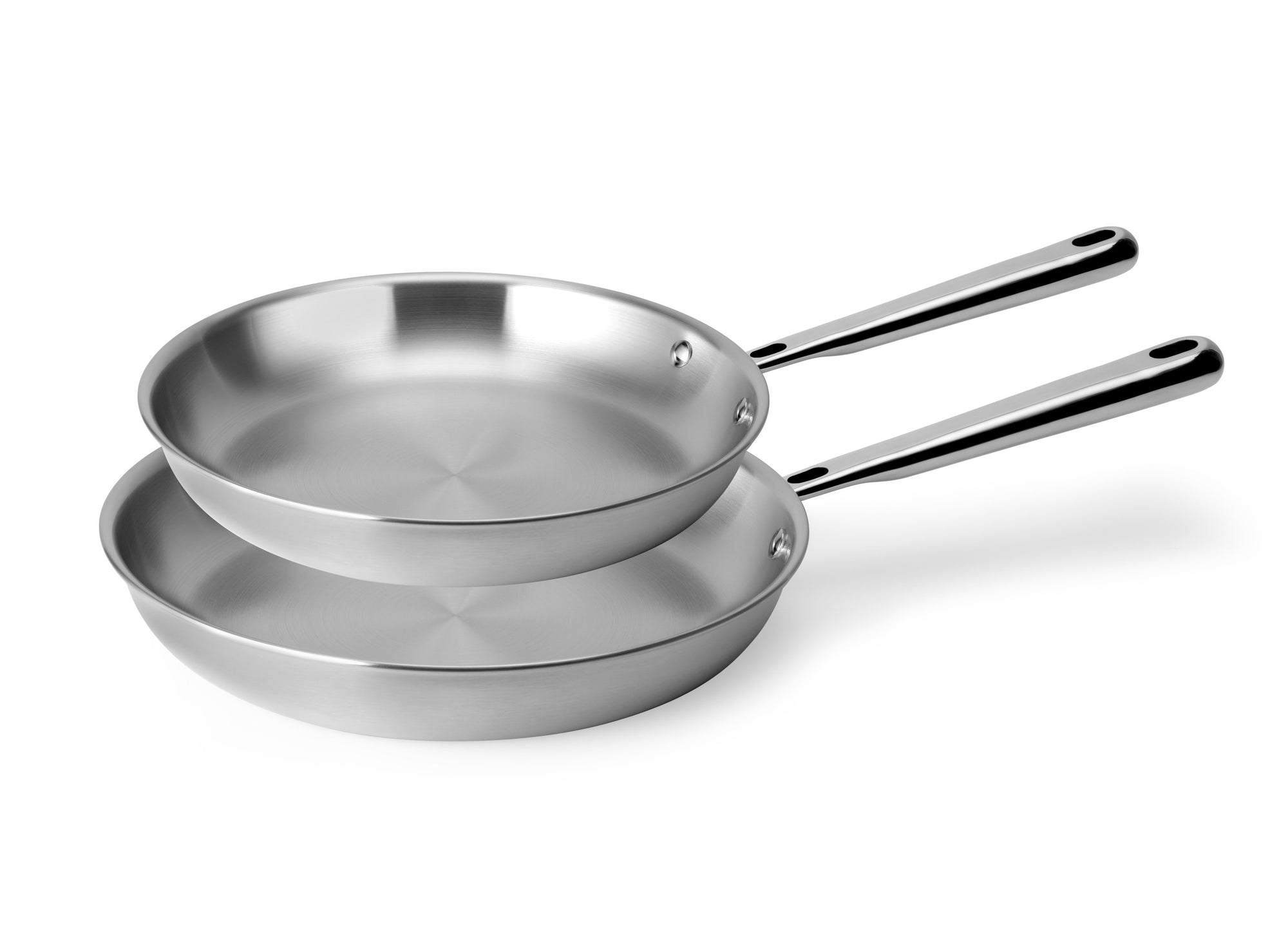 {{10-12-inch}} The two piece Misen Stainless Skillet Set has a steel quality surface, is highly durable and rust resistant.