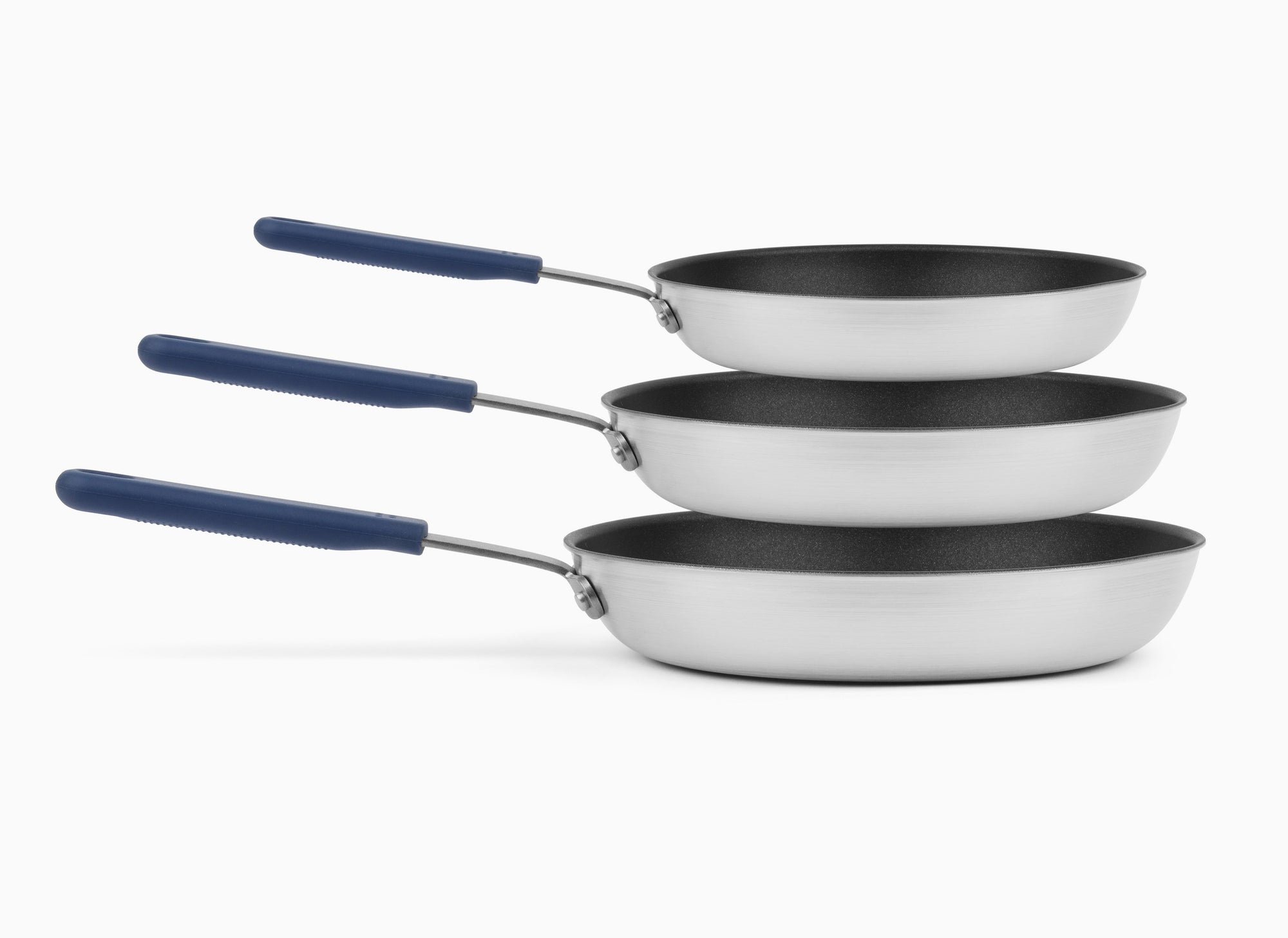 The three piece Misen Nonstick Pan set includes the 8 inch, 10 inch, and 12 inch pans.