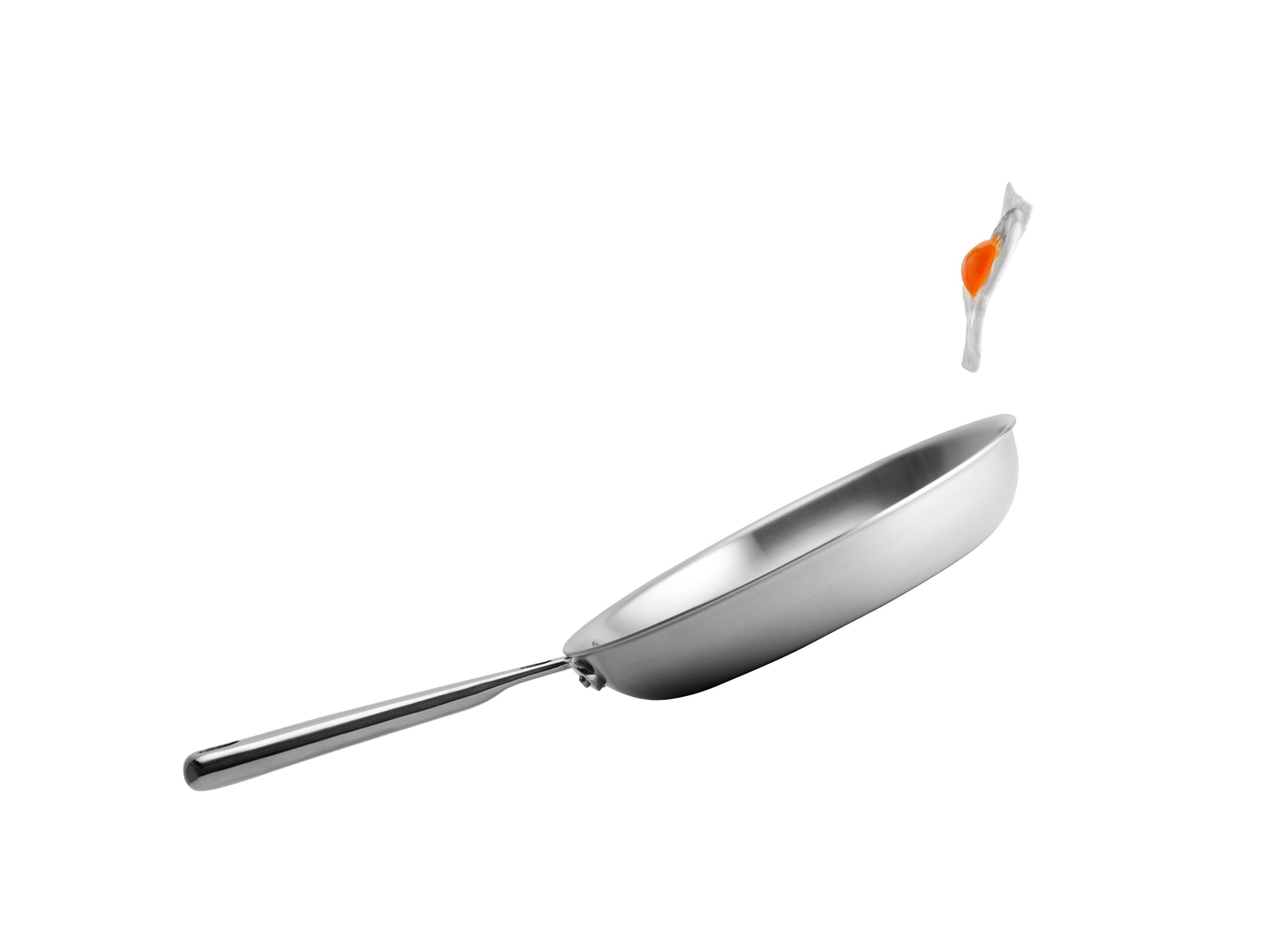 {{}} The 8 inch Misen Stainless Skillet is perfect for a variety of uses, including frying eggs.
