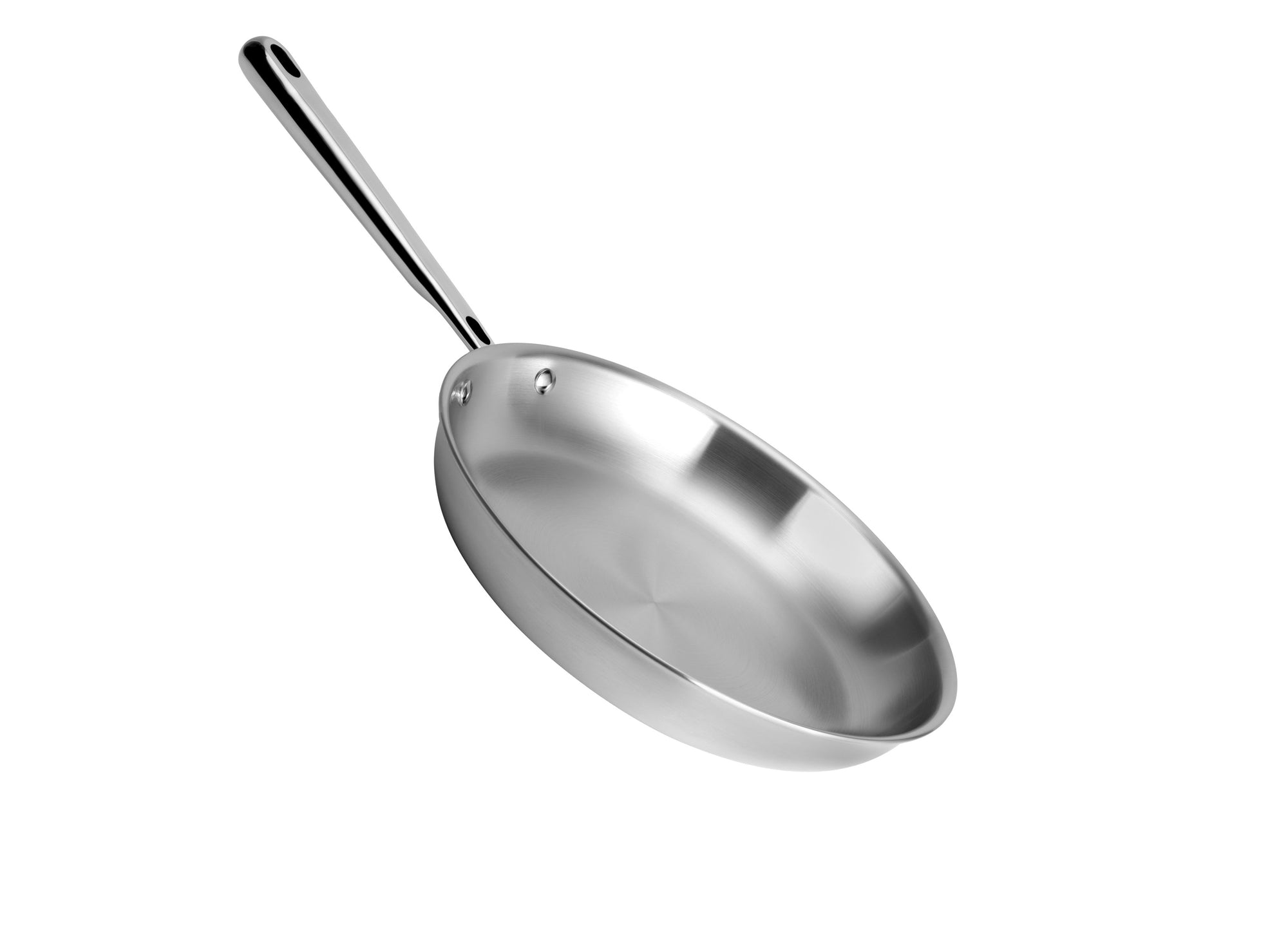 {{8-inch}} The 8 inch Misen Stainless Skillet has a comfortable, ergonomic stay cool handle.