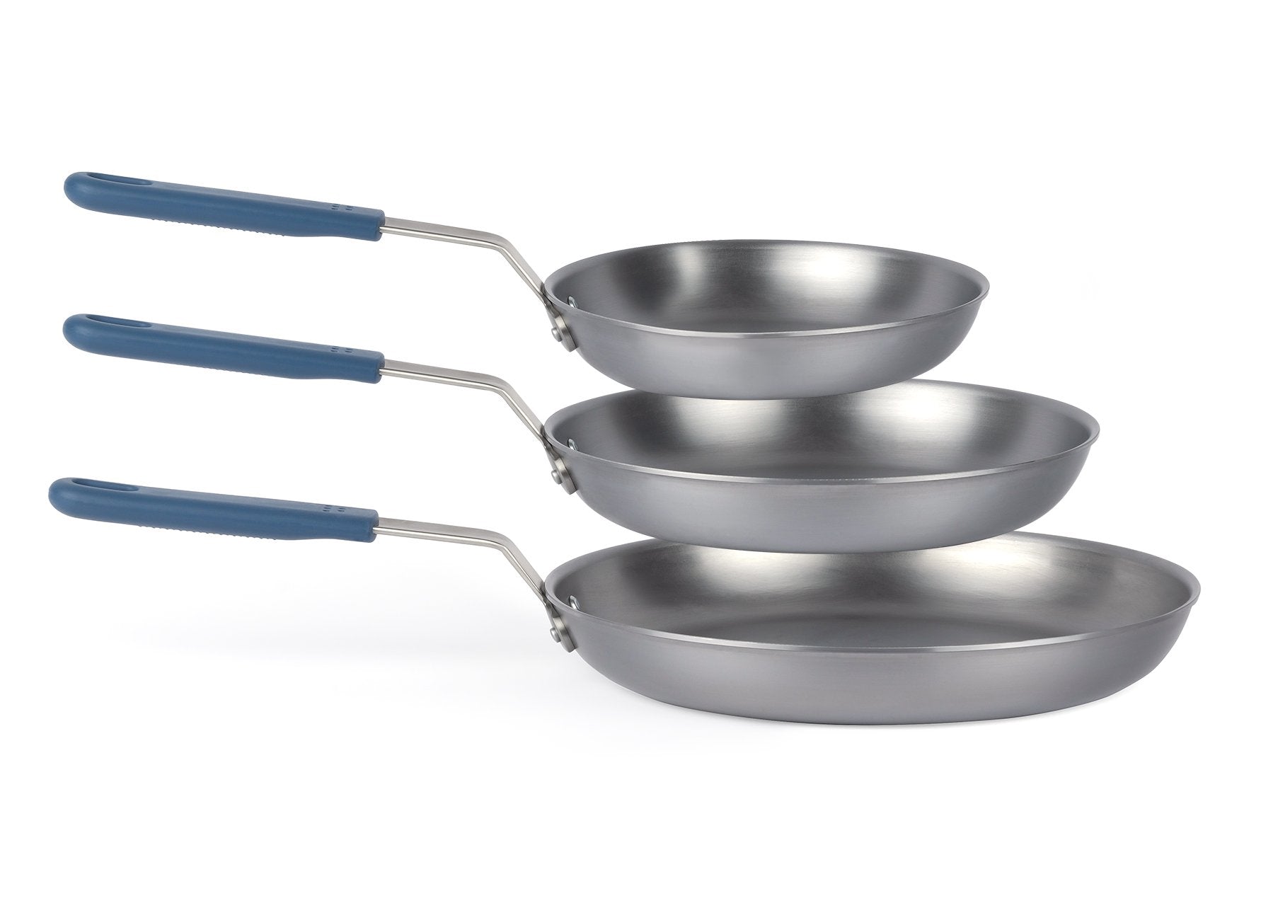 {{8-10-12-inch}} The three piece Misen Carbon Steel Pan set includes the 8 inch, 10 inch, and 12 inch pans.