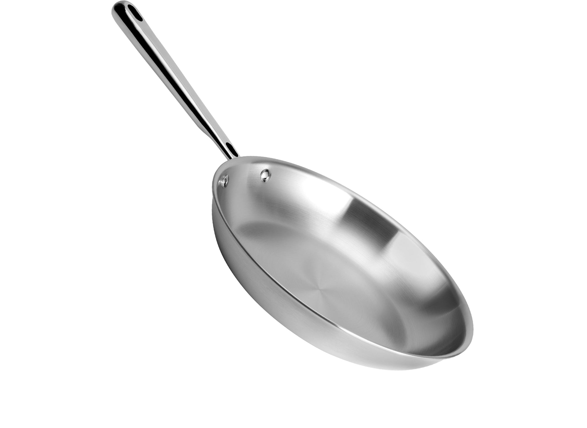 {{starter}} The 10 inch Misen Stainless Skillet maximizes its cooking surface, allowing more room to cook food without overcrowding.