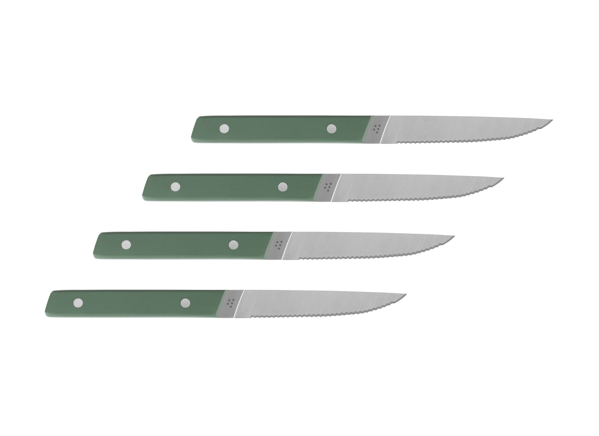 {{4pc-green}} 4-Piece Misen Steak Knives in green