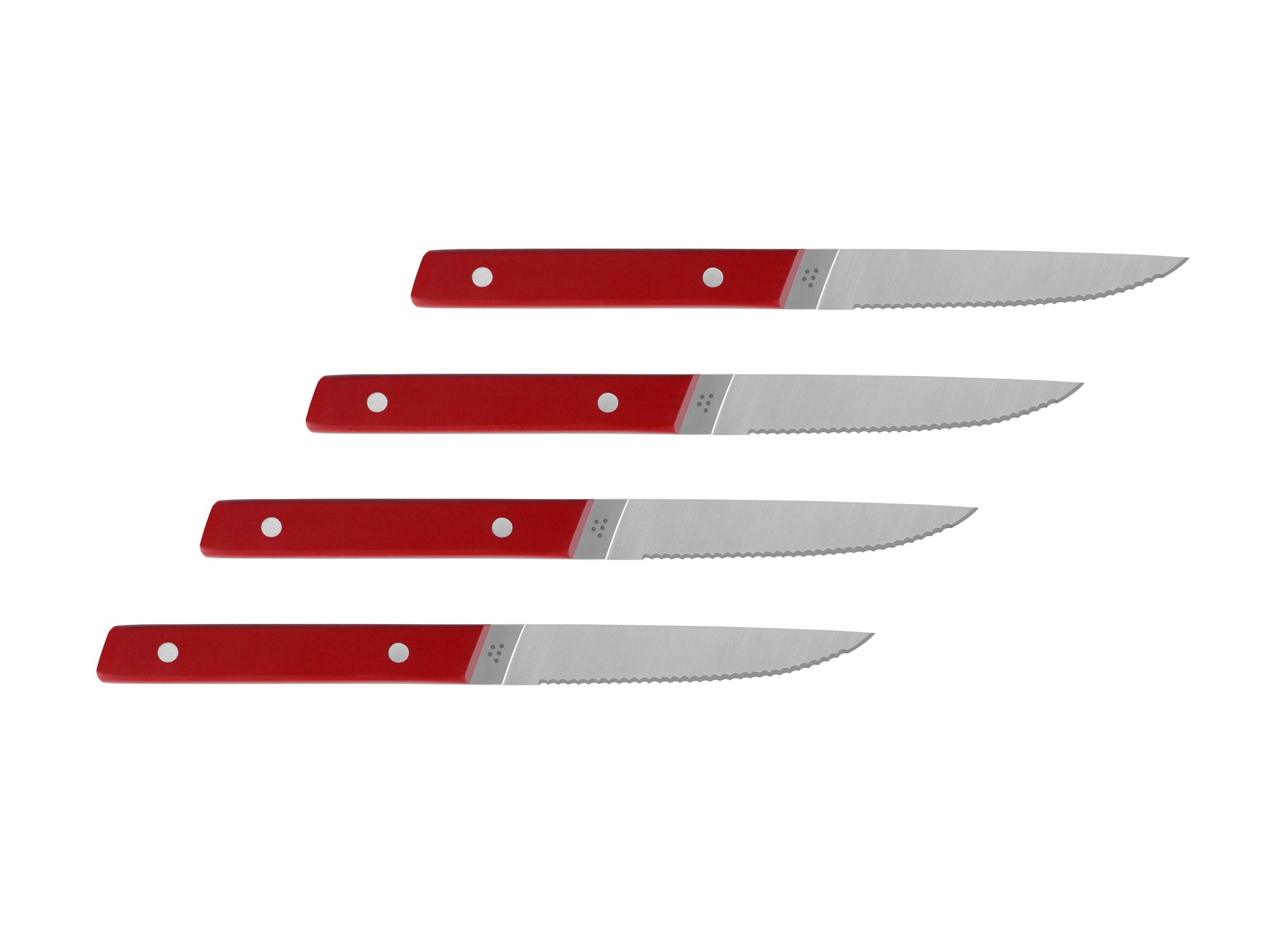 {{4pc-red}} 4-Piece Misen Steak Knives in red