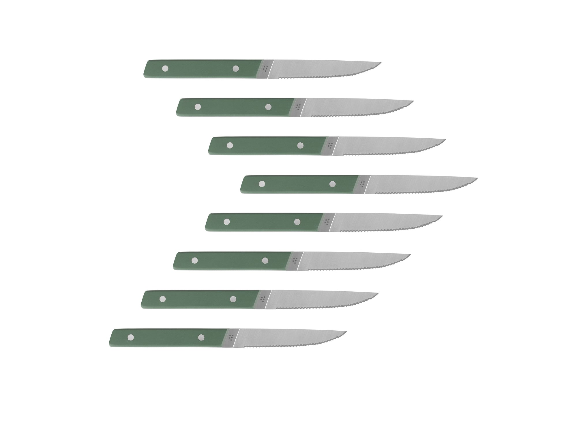 {{8pc-green}} 8-Piece Misen Steak Knives in green