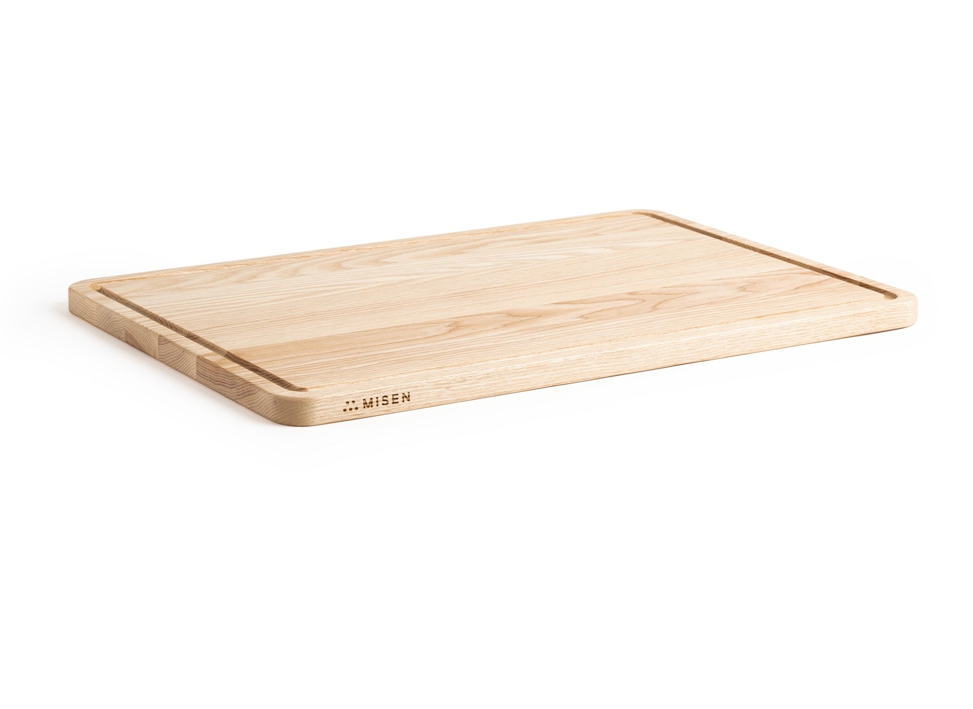 {{large}} A Large Misen Wood Cutting Board, with the Misen logo visible along its narrow edge.
