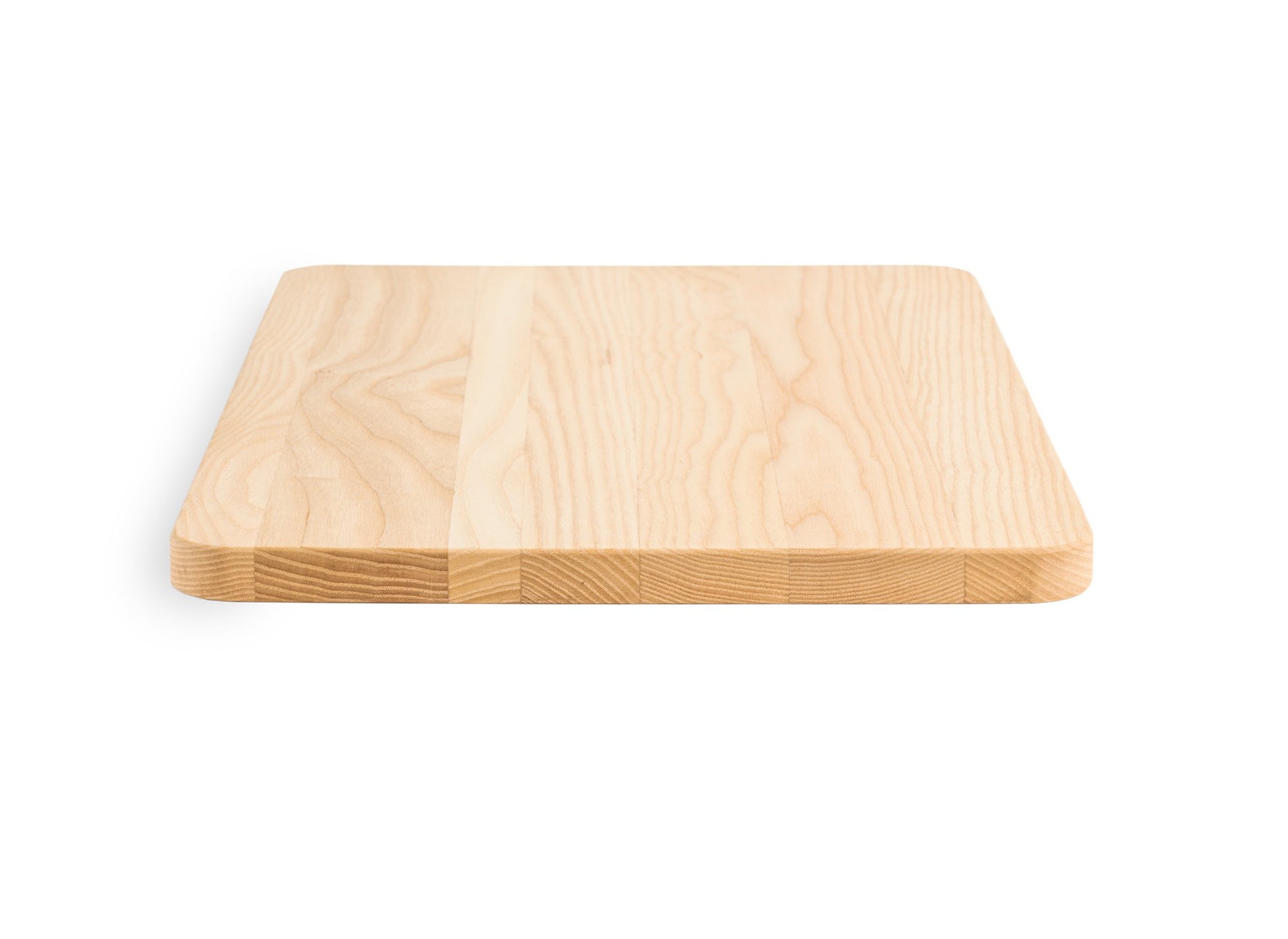 {{small,2-piece-set}} A Small Misen Wood Cutting Board seen from its shorter side.