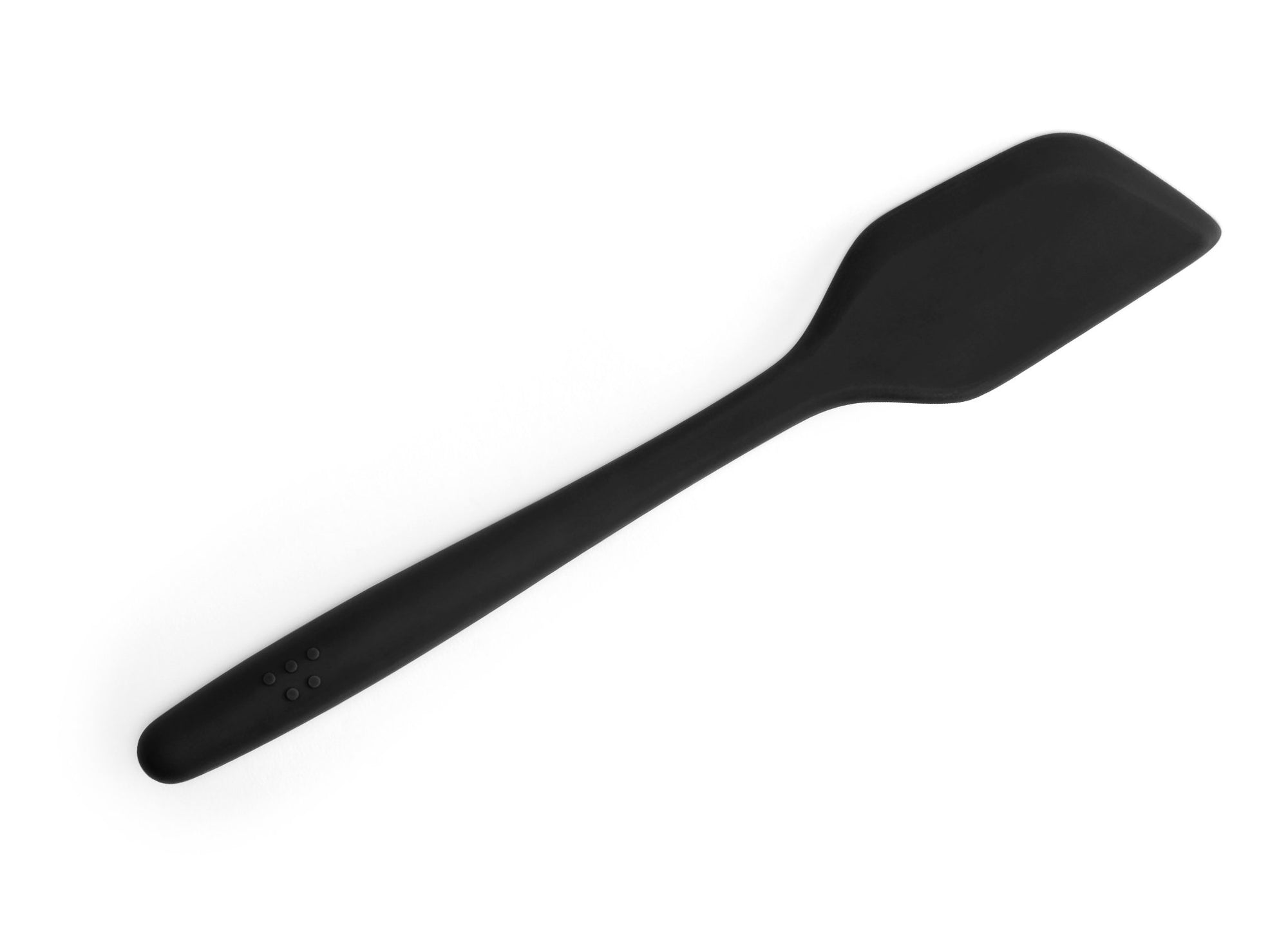 {{black}} A Black Misen Mixing Spatula on a white background.