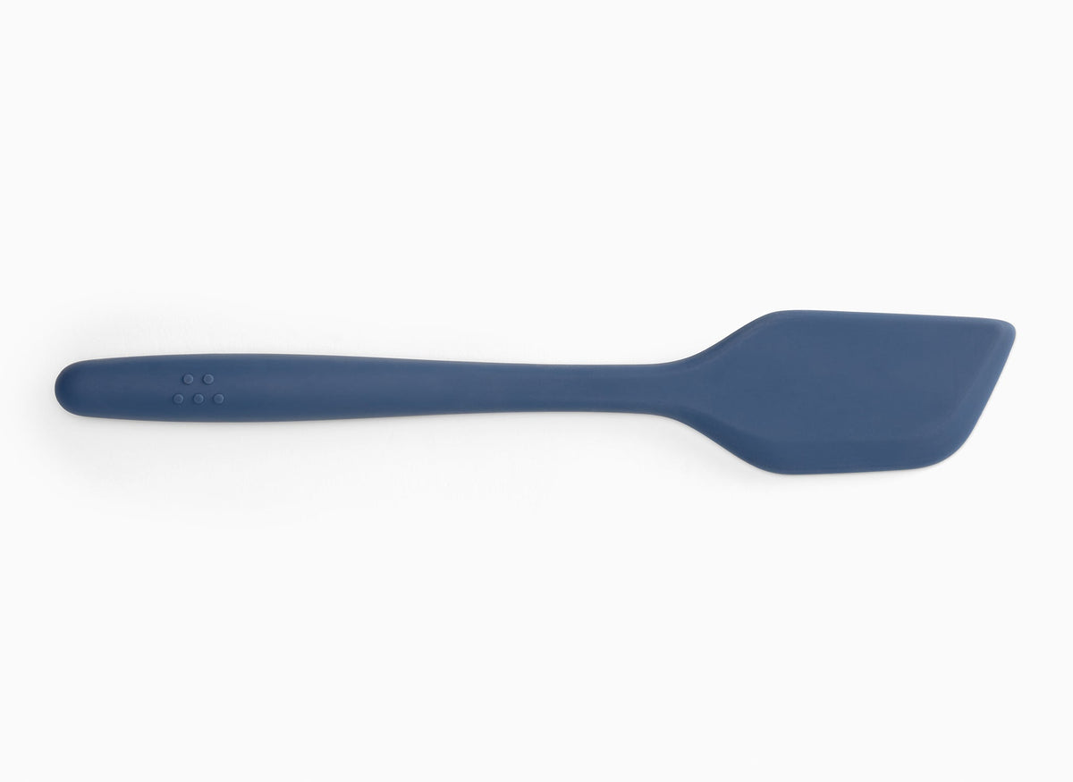 A Blue Misen Mixing Spatula on a white background.