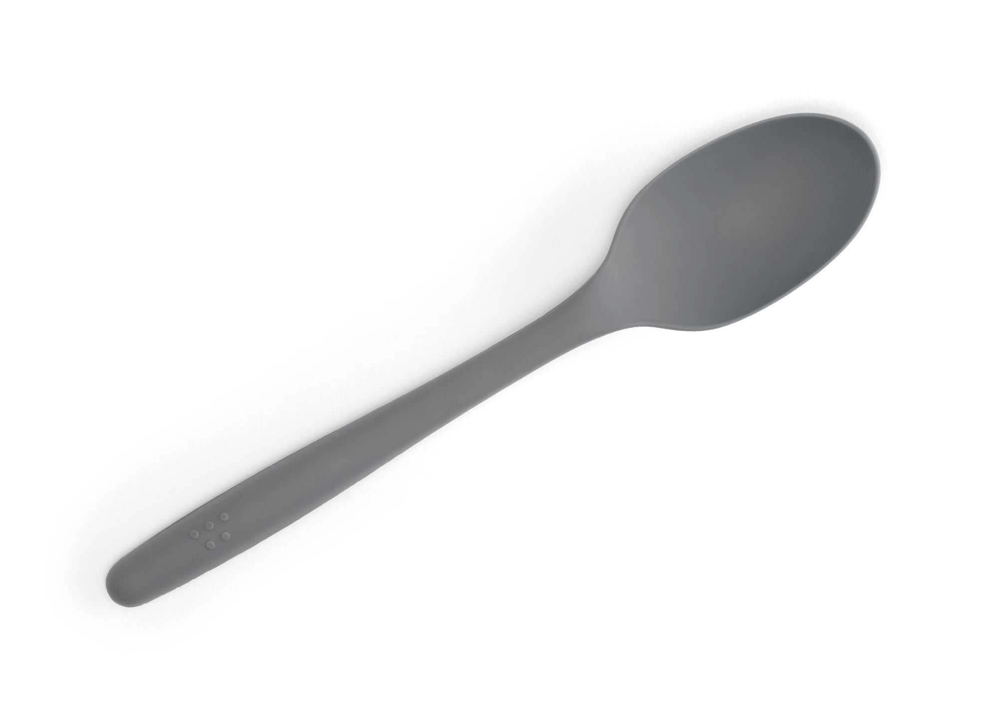 {{gray}} A Grey Misen Mixing Spoon seen from above on a white background.
