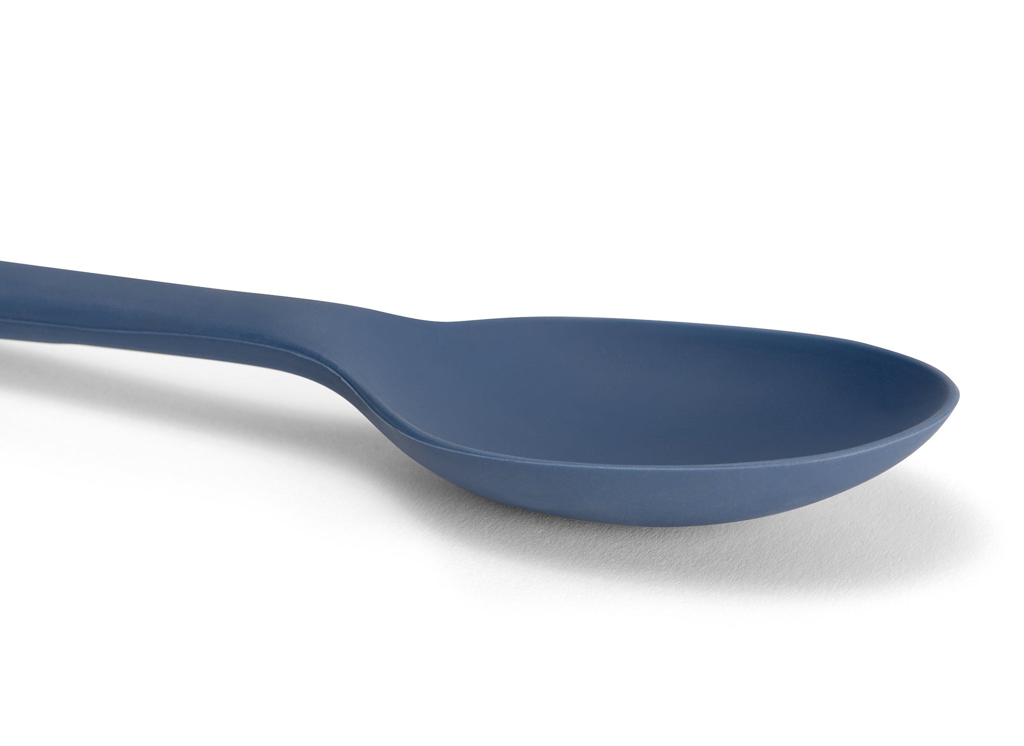 {{blue}} A Blue Misen Mixing Spoon seen from above on a white background.