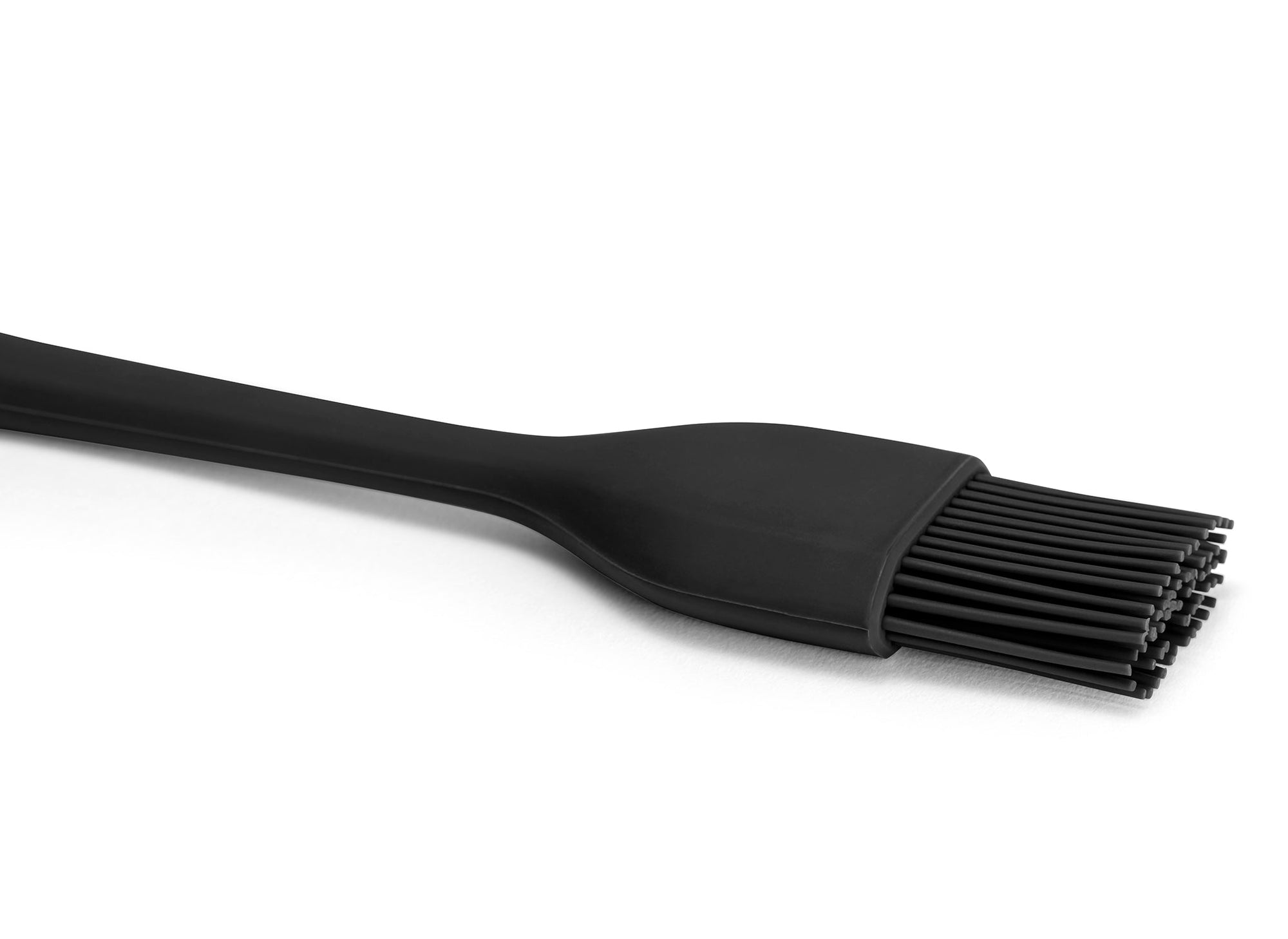 {{black}} View of Black Misen Pastry Brush head with silicone bristles on a white background.