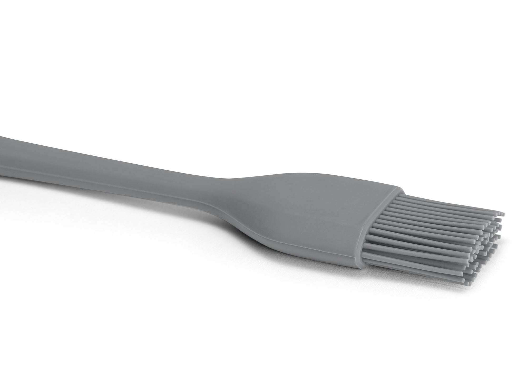 {{gray}} View of Grey Misen Pastry Brush head with silicone bristles on a white background.