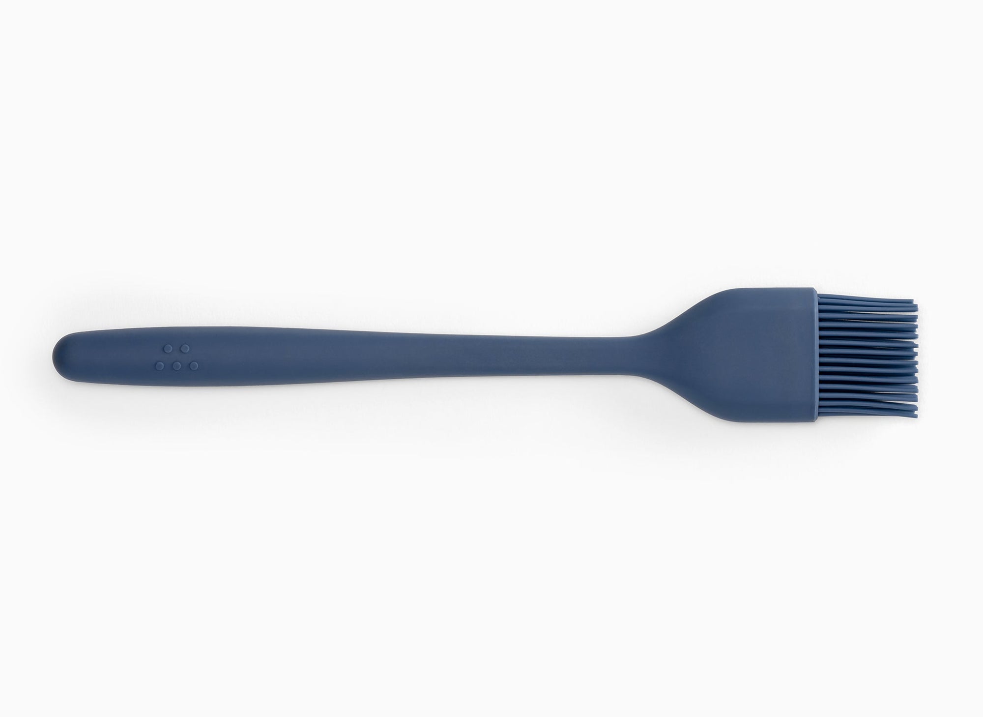 View of Blue Misen Pastry Brush from above on a white background.
