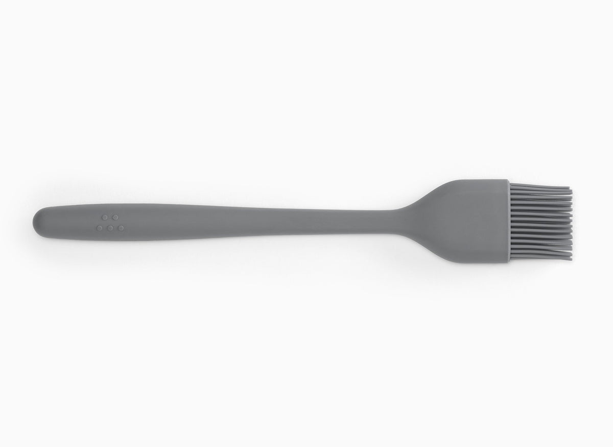 View of Grey Misen Pastry Brush from above on a white background.