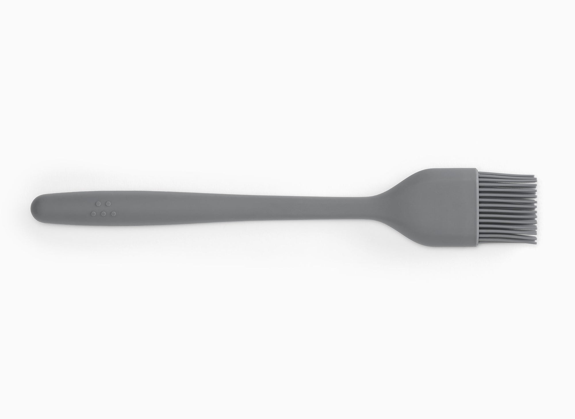 View of Grey Misen Pastry Brush from above on a white background.