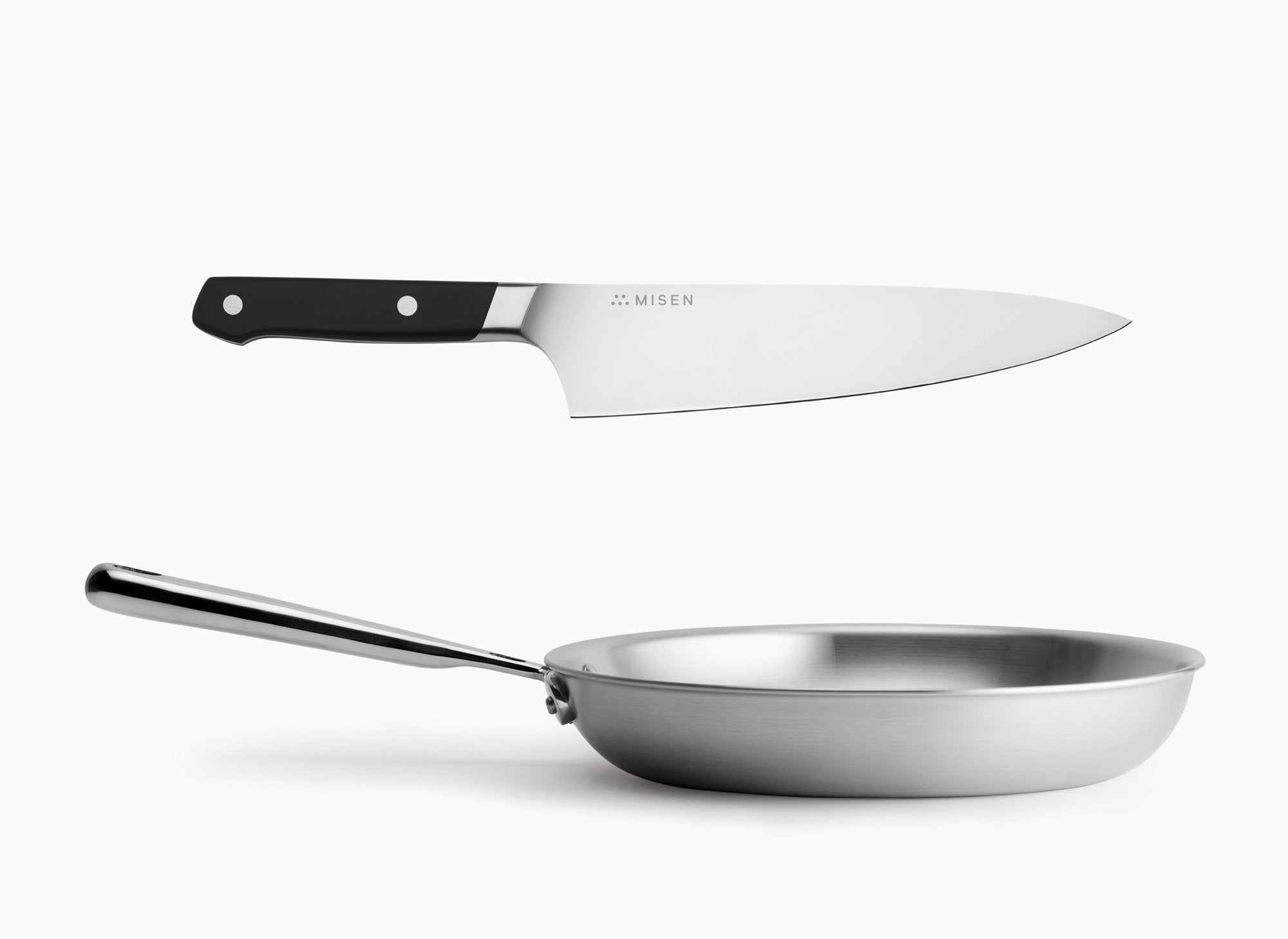 Misen Chef's Knife + Skillet Bundle in black