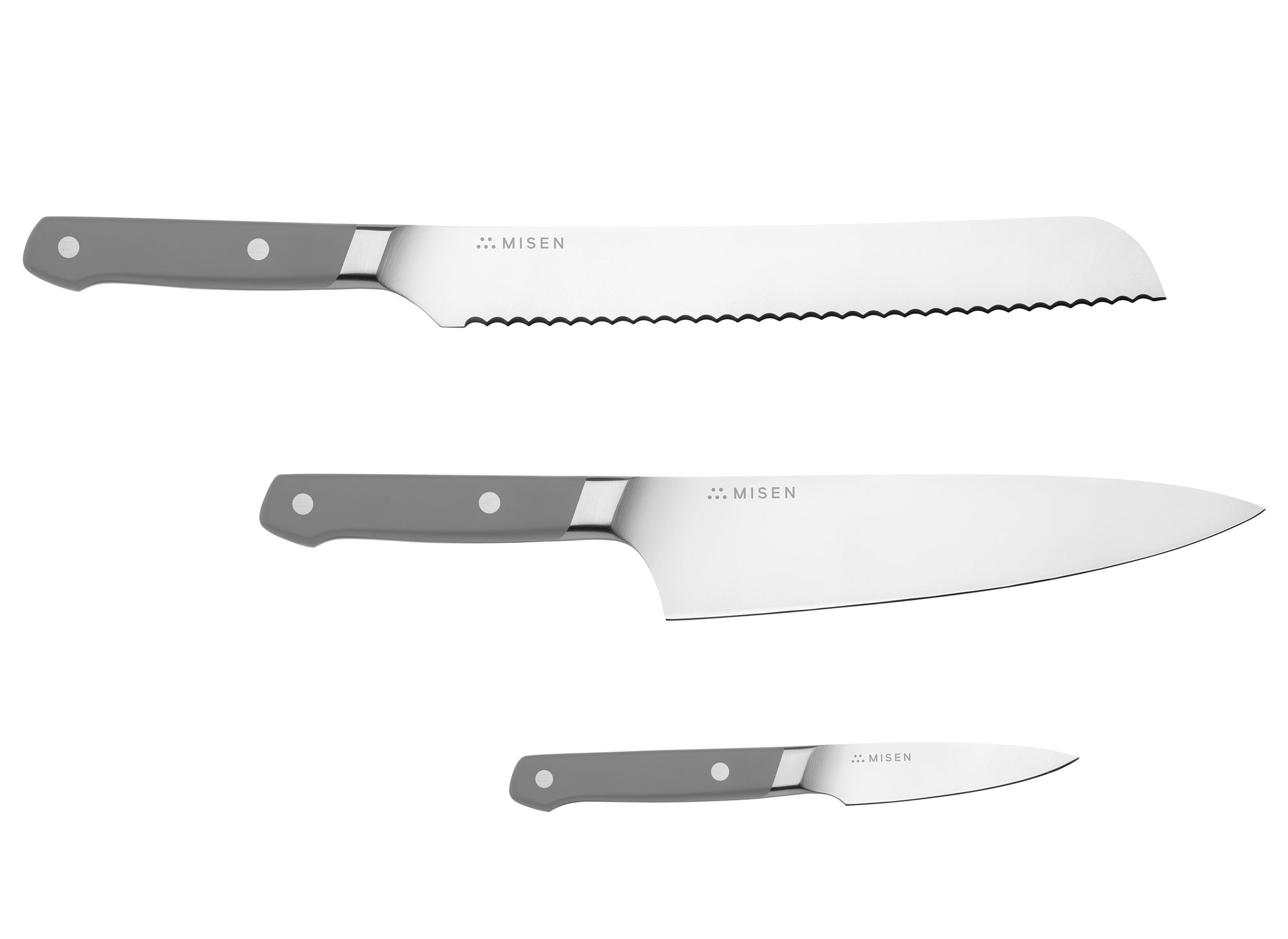 3-Piece Misen Essentials Knife Set in gray