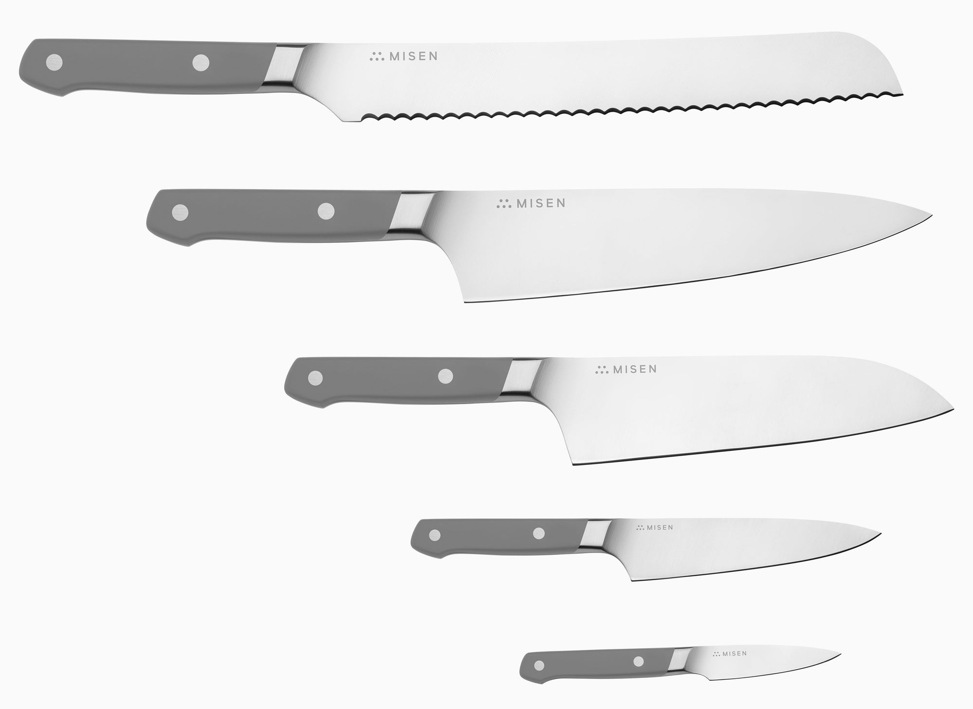 5-Piece Misen Essentials Knife Set in gray