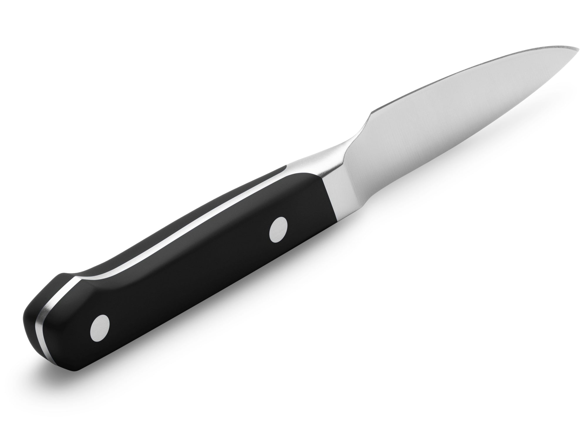 {{black}} Misen Paring Knife handle in black with full tang and rivets