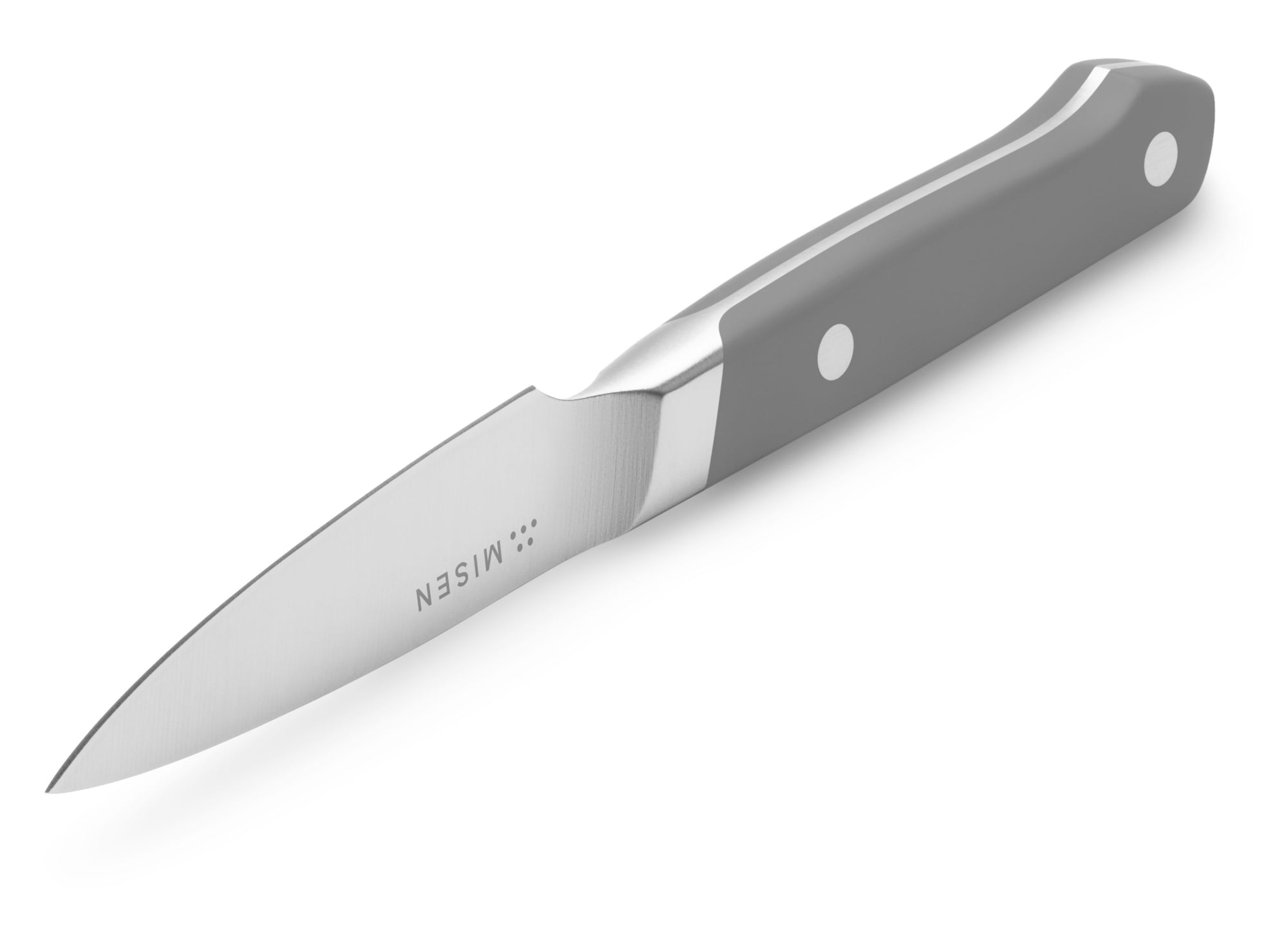 {{gray}} Blade tip and edge of Misen Paring Knife in gray