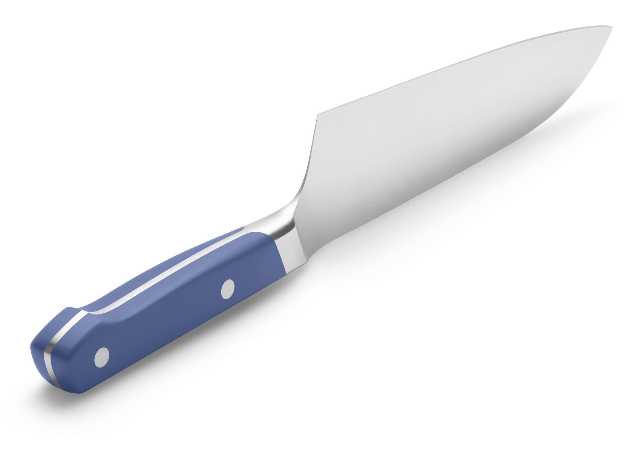 {{blue}} Misen Santoku Knife handle in blue with full tang and rivets