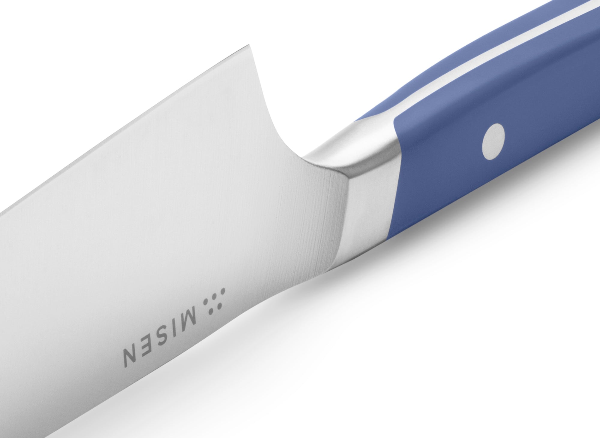 {{blue}} Heel of Misen Santoku Knife in blue