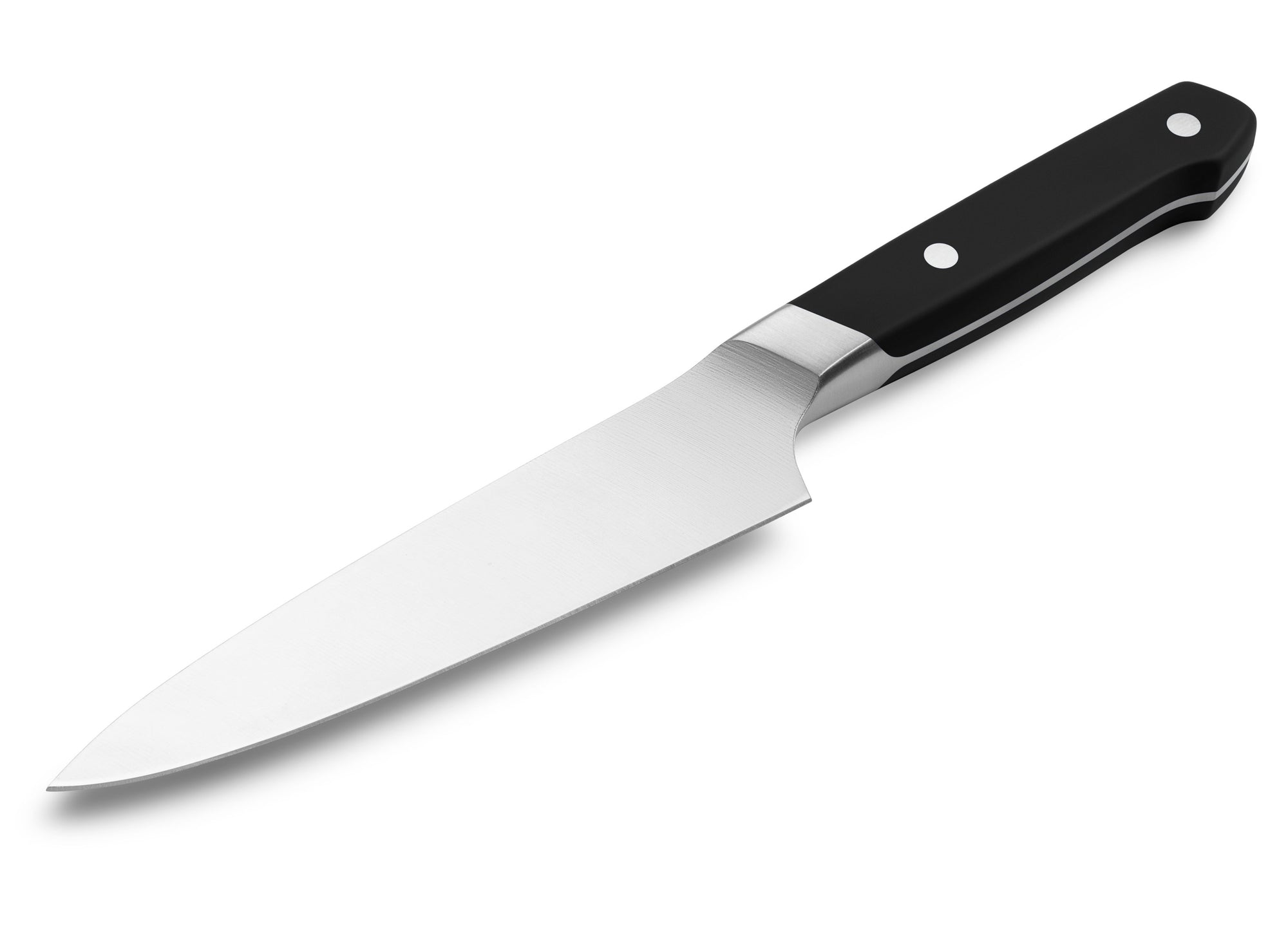 {{black}} Spine and belly of Misen Utility Knife in black