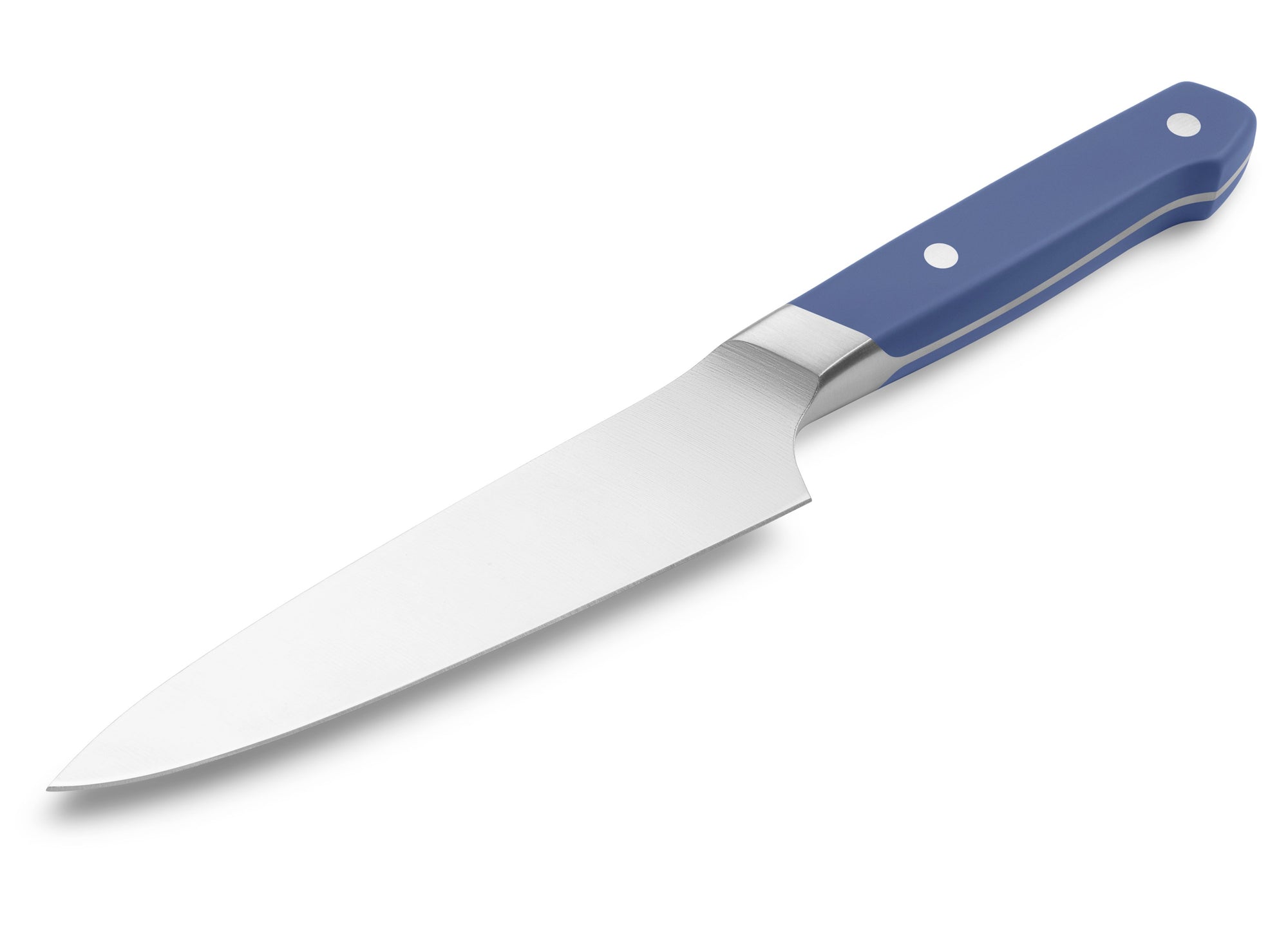 {{blue}} Spine and belly of Misen Utility Knife in blue