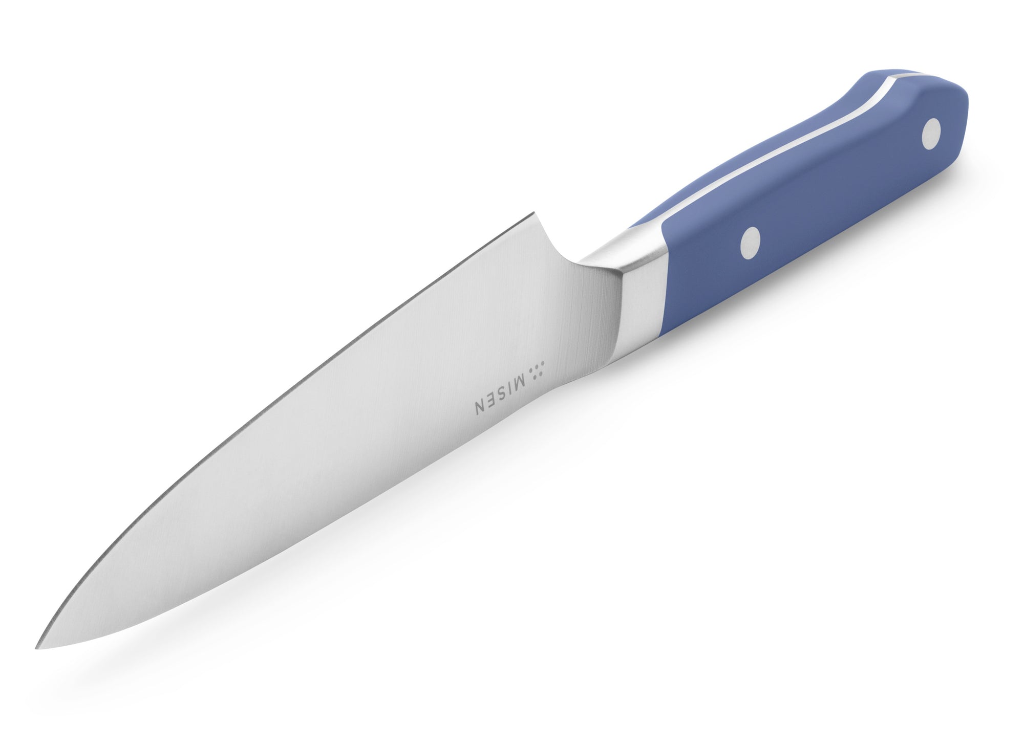 {{blue}} Blade tip and edge of Misen Utility Knife in blue