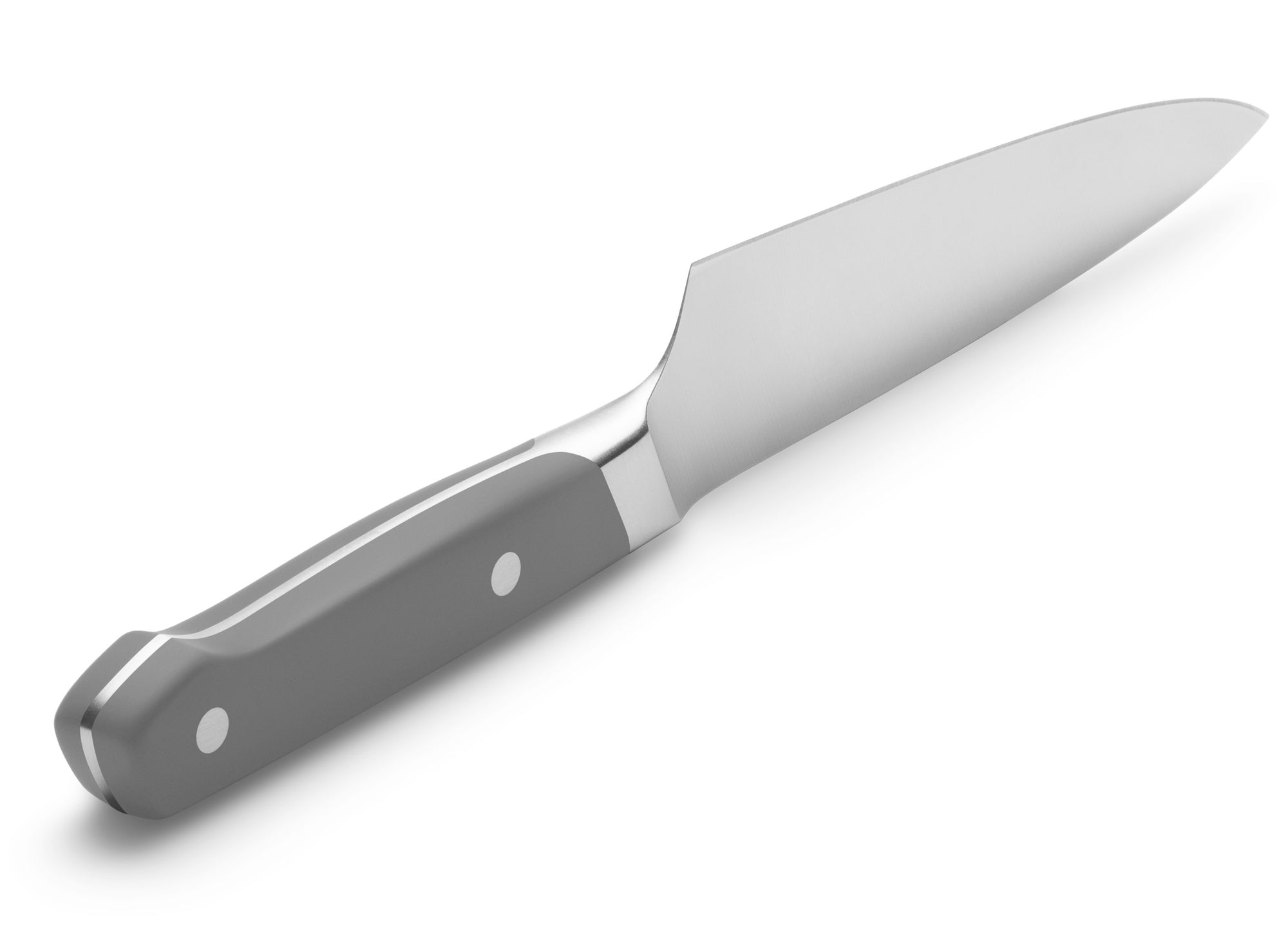 {{gray}} Misen Utility Knife handle in gray with full tang and rivets